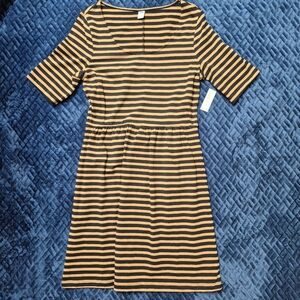 Striped Black & Tan Dress From Old Navy Size Medium, New with Tags!